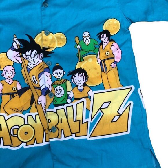 Brand New Dragon Ball Z Button Up Laguna Blue - Picture 3 of 6